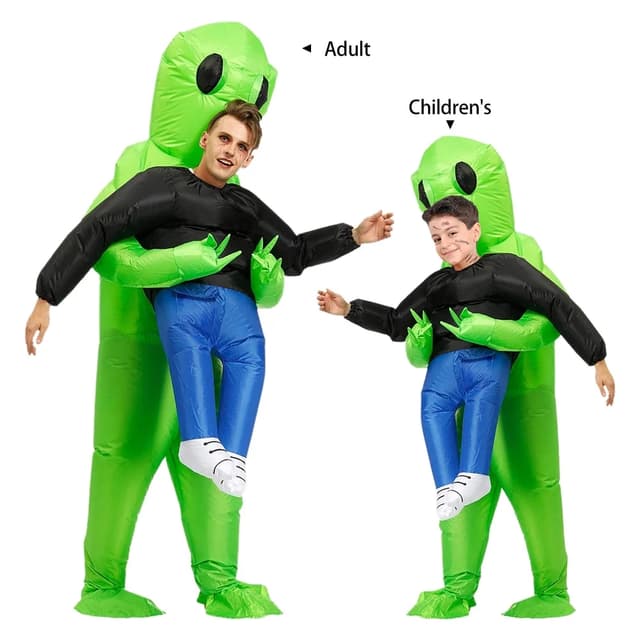 Inflatable Green Alien (Height 5'5 and Above) - Adult & Kids Size